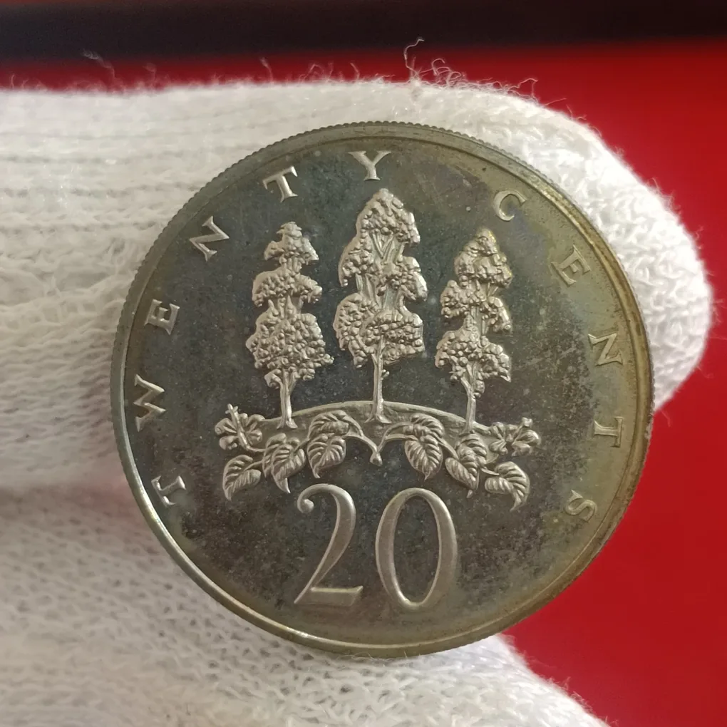 Rare JAMAICA Twenty Cents Proof Coin 1973 Year Issue By Jamaica f10
