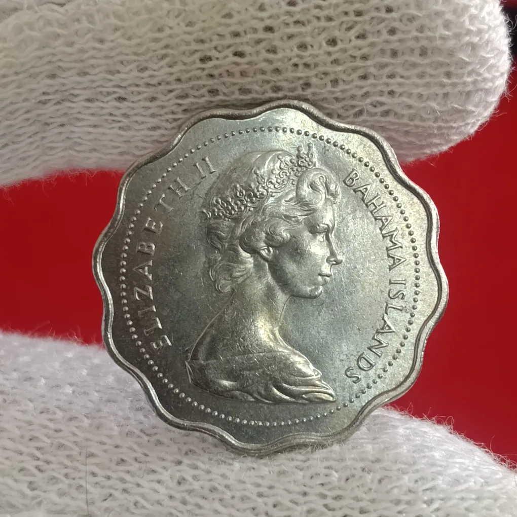 Rare Elizabeth II Bahama Islands Ten Cents Whale Year 1966 Proof Coin Issue by Bahama F11