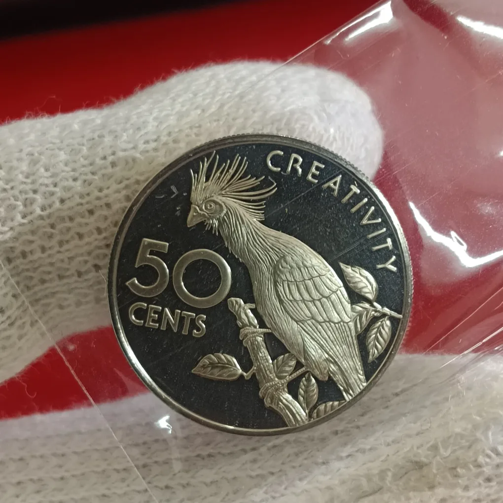 Rare Fifty Cents Proof Coin 1976 Bank Of Guyana F13