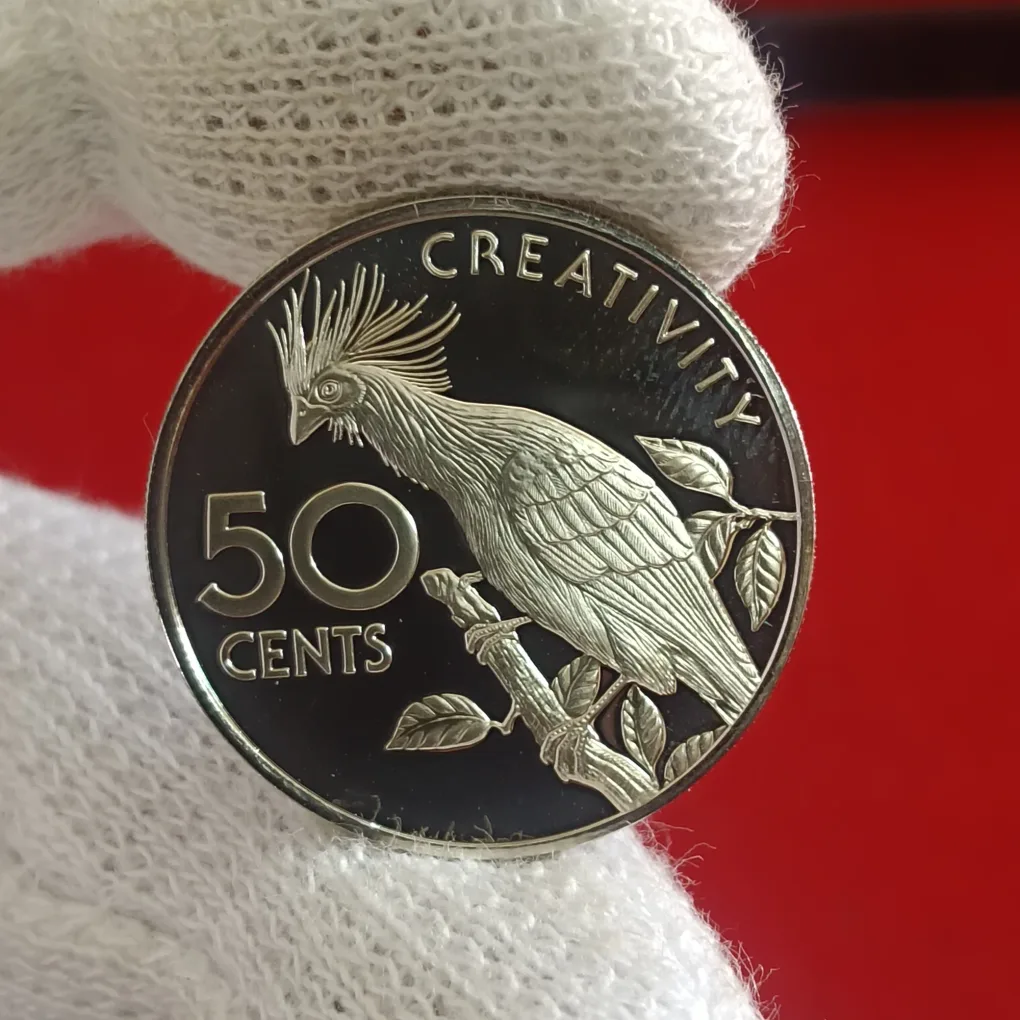 Rare Fifty Cents Proof Coin 1976 Bank Of Guyana F13