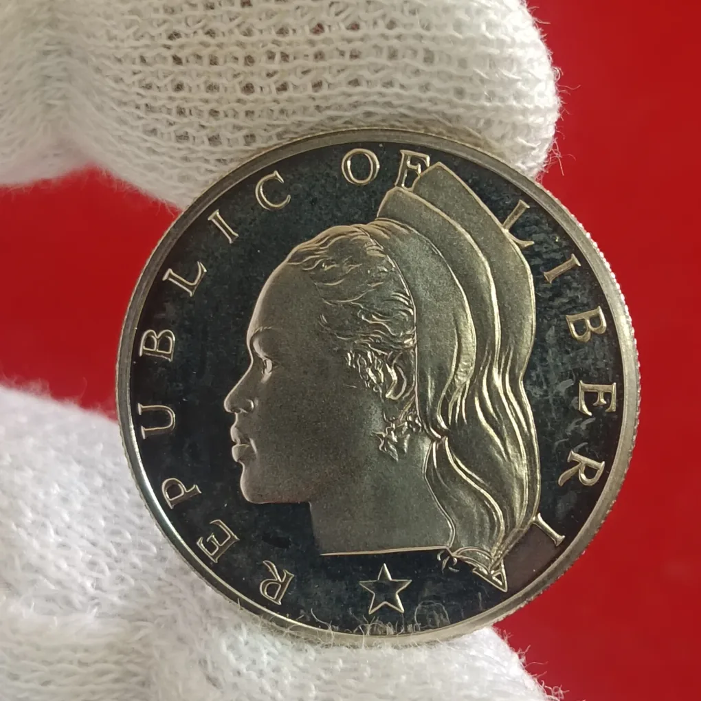 Rare Fifty Cents 1974 Year Proof Coin issued Republic of LIBERIA F16
