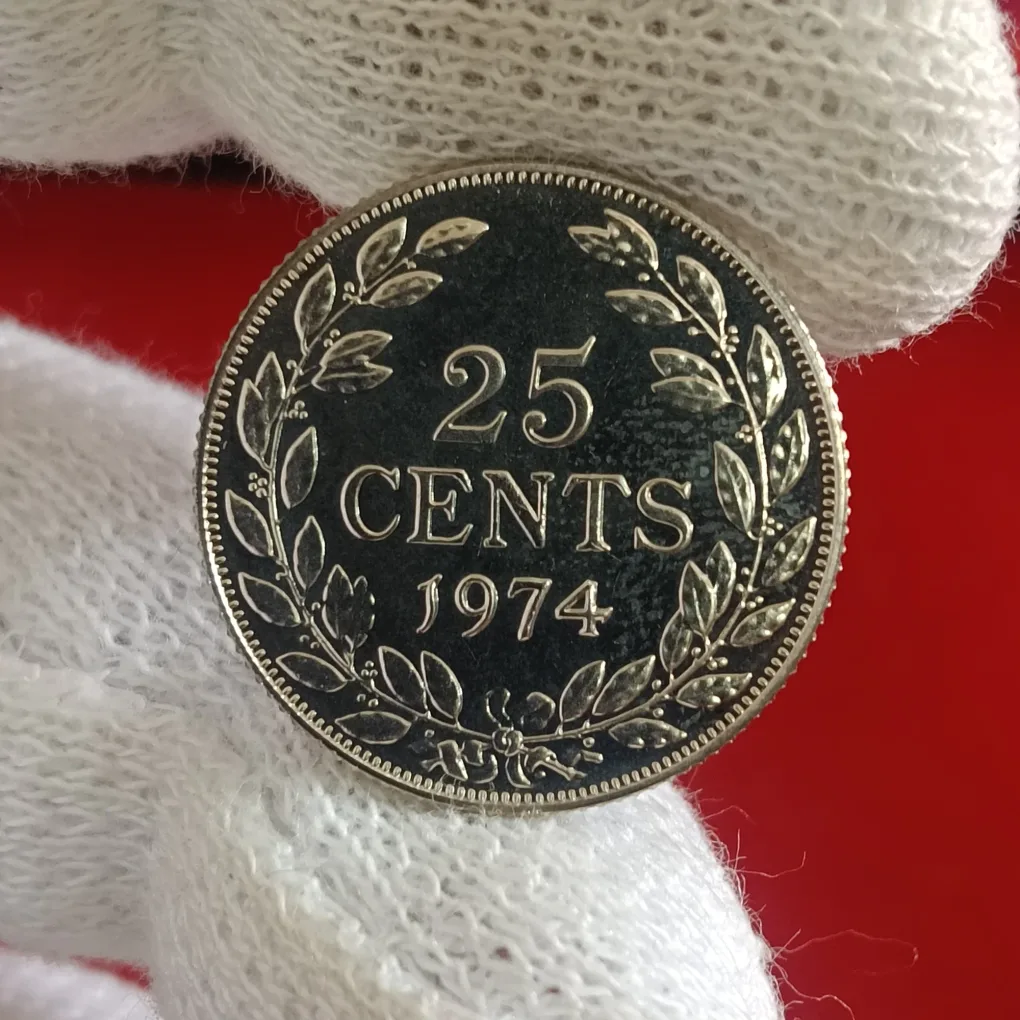 Rare Twenty Five Cents Republic of LIBERIA Proof Coin issue By LIBERIA F20