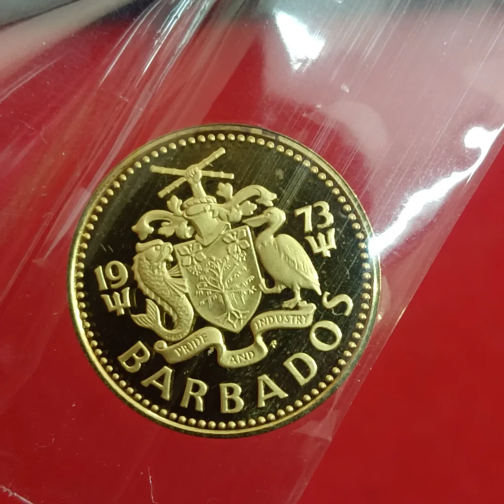 Rare Five Cents BARBADOS 1973 Year Proof Coin Issued By BARBADOS F28