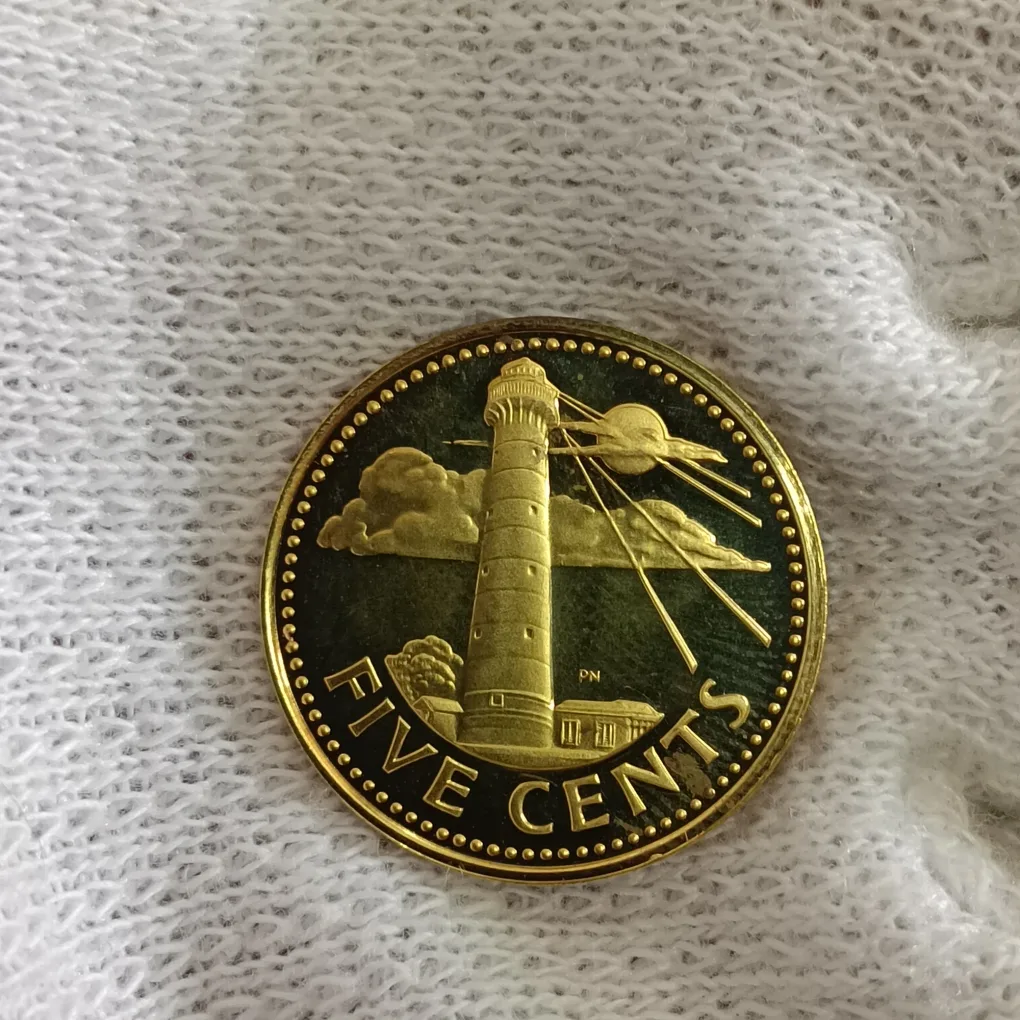 Rare Five Cents BARBADOS 1973 Year Proof Coin Issued By BARBADOS F28