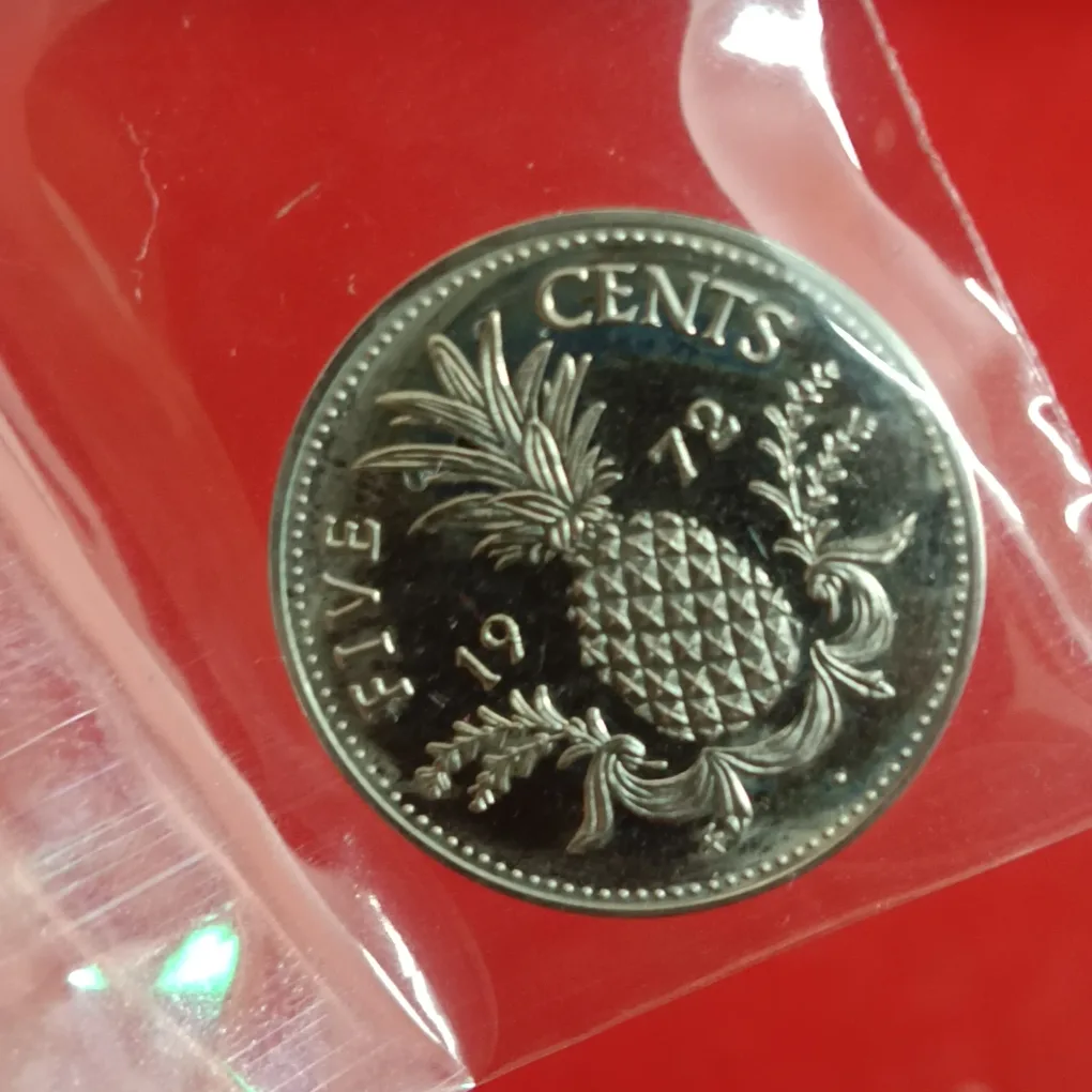 Rare Queen Elizabeth Commarative Proof Coin Five Cents Commonwealth of The Bahamas 1972 Year Proof Coin Issue BAHAMAS F29