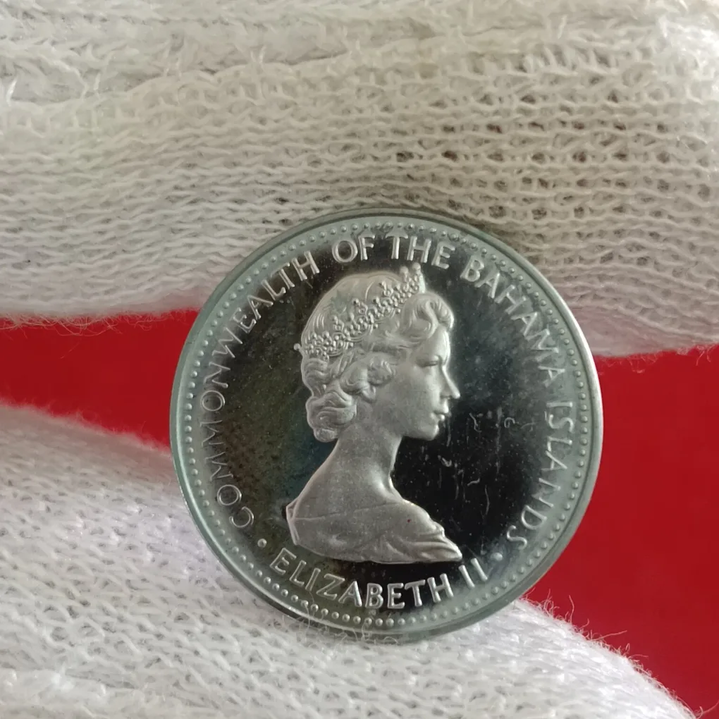 Rare Queen Elizabeth Commarative Proof Coin Five Cents Commonwealth of The Bahamas 1972 Year Proof Coin Issue BAHAMAS F29
