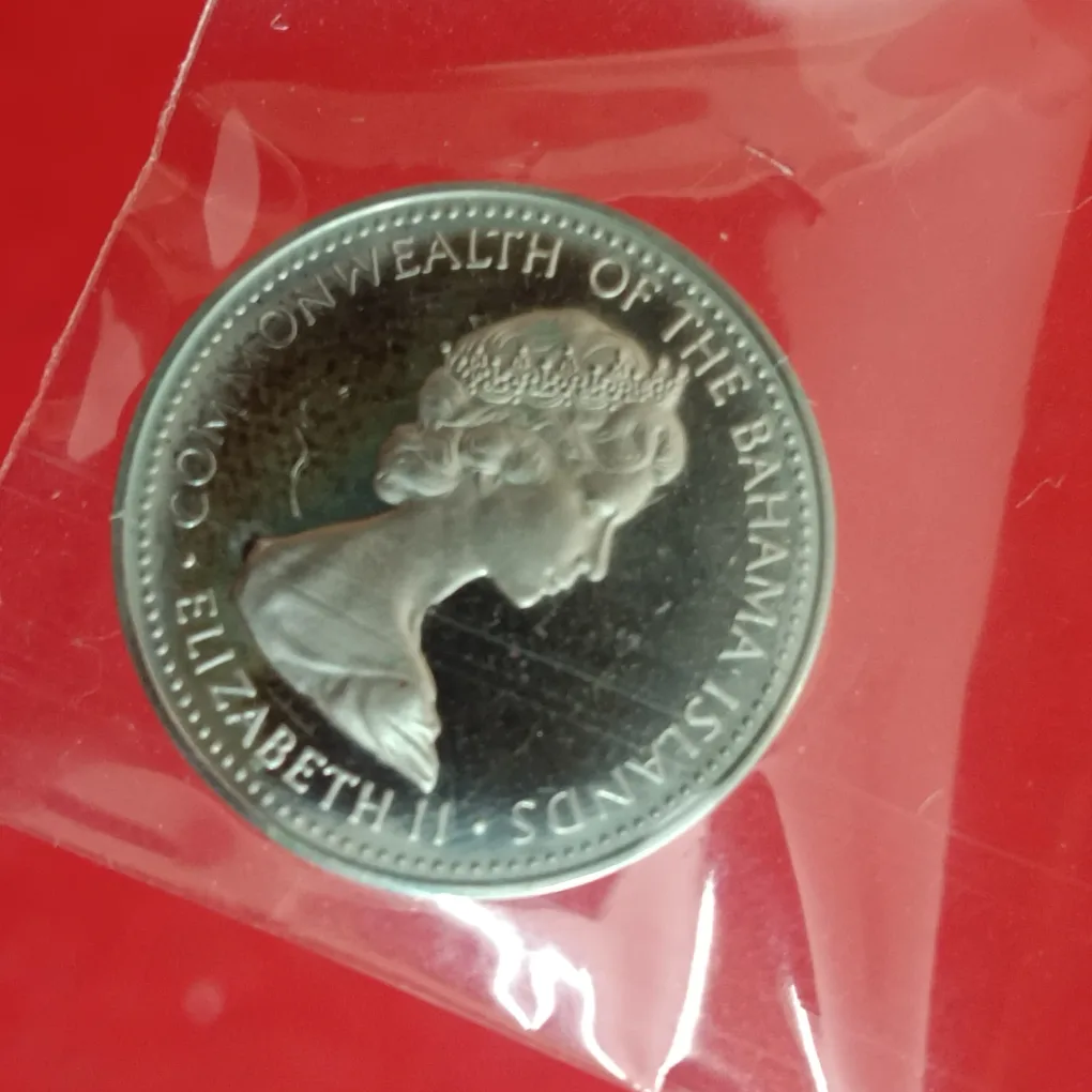 Rare Queen Elizabeth Commarative Proof Coin Five Cents Commonwealth of The Bahamas 1972 Year Proof Coin Issue BAHAMAS F29