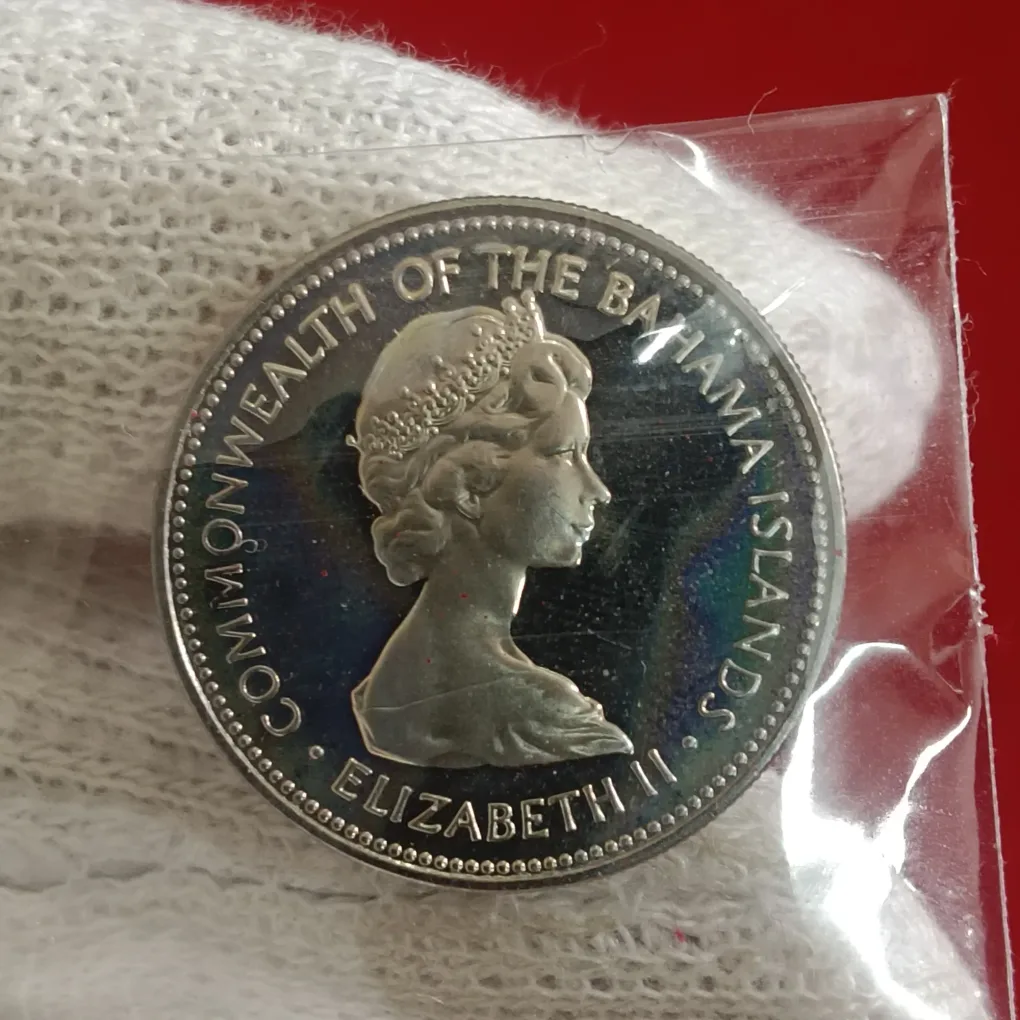 Rare Twenty Five Cents Proof Coin Commonwealth of The Bahamas Year 1972 Issued By BAHAMAS Island F31