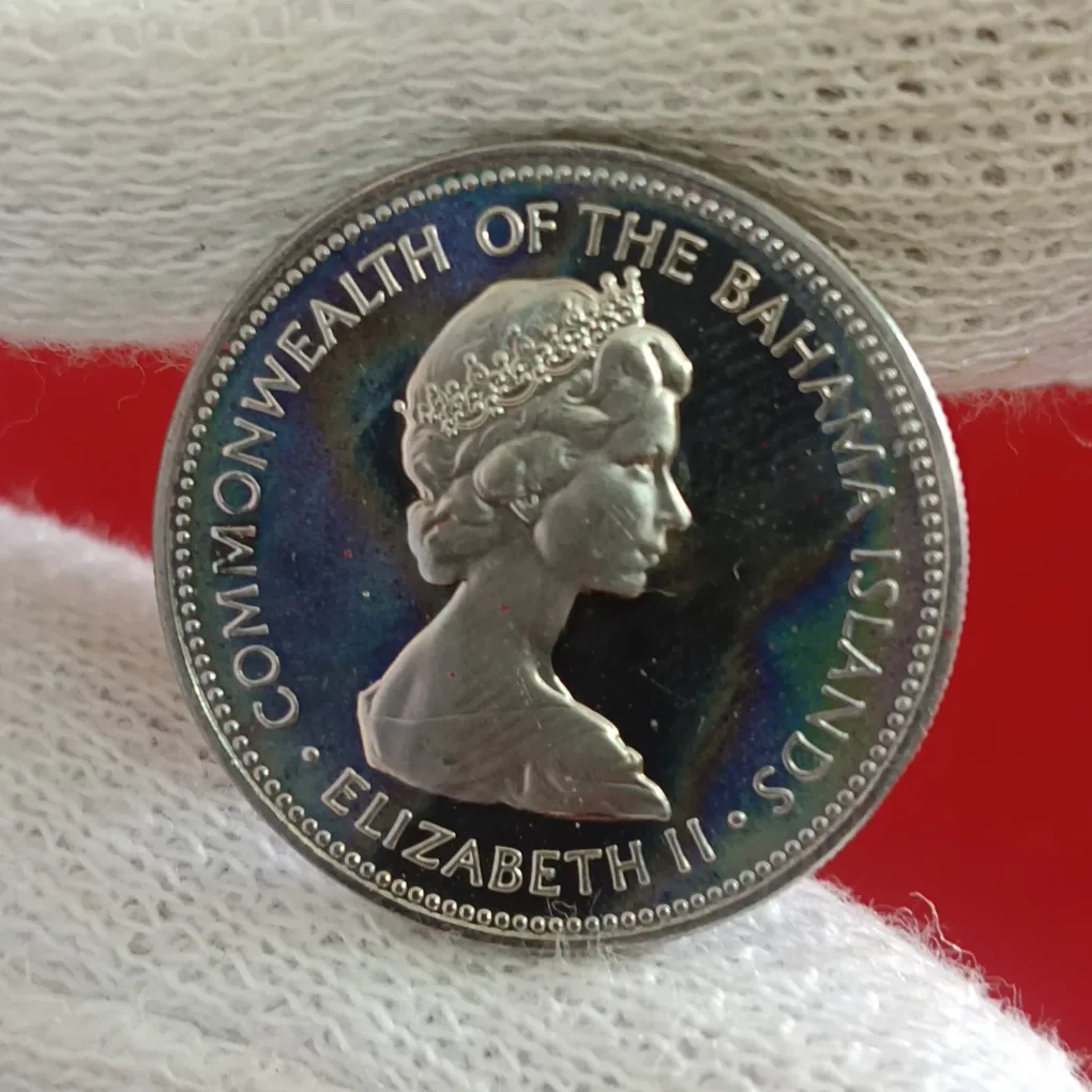 Rare Twenty Five Cents Proof Coin Commonwealth of The Bahamas Year 1972 Issued By BAHAMAS Island F31