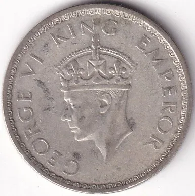 Bombay Mint 1941 Silver Half Rupee King George VI British India Coin