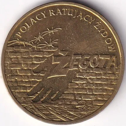 Poland 2 Zlotys Zegota Committee 2009 Nordic Gold Coin