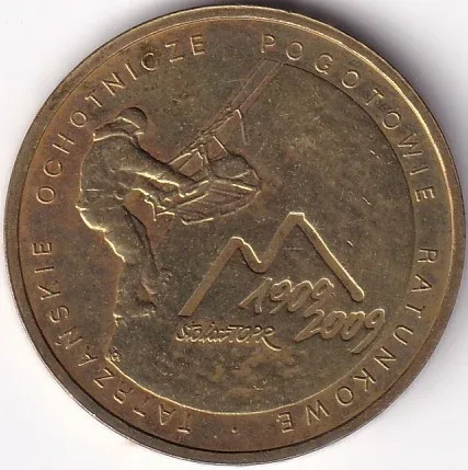 Poland 2 Zlotys Tatra Voluntary Rescue Service 2009 Nordic Gold Coin