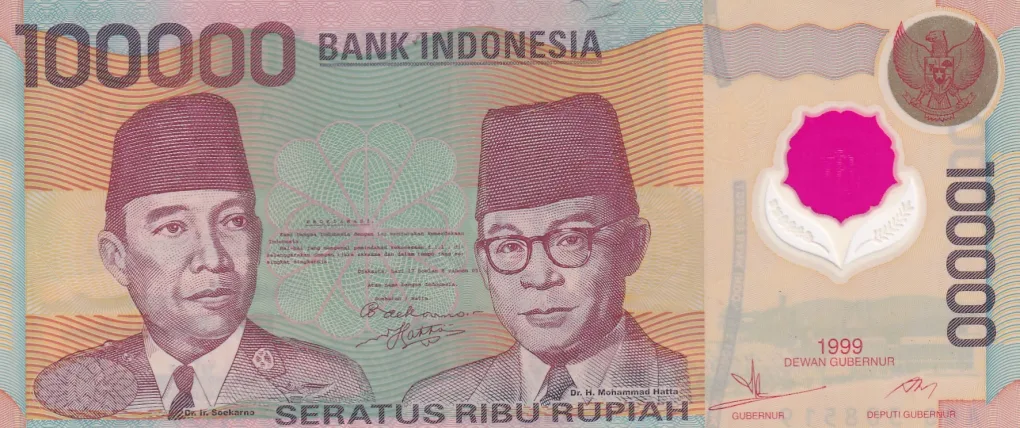 Indonesia 100 000 Rupiah (1999) A-UNC Rare Polymer Note