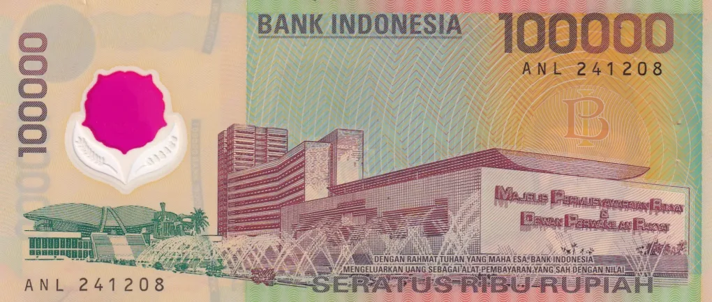 Indonesia 100 000 Rupiah (1999) A-UNC Rare Polymer Note