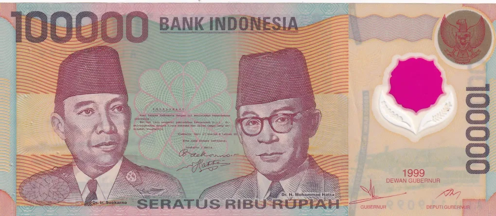 Indonesia 100 000 Rupiah (1999) A-UNC Rare Polymer Note