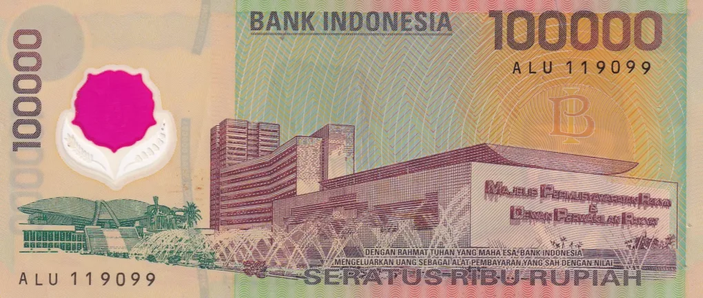 Indonesia 100 000 Rupiah (1999) A-UNC Rare Polymer Note