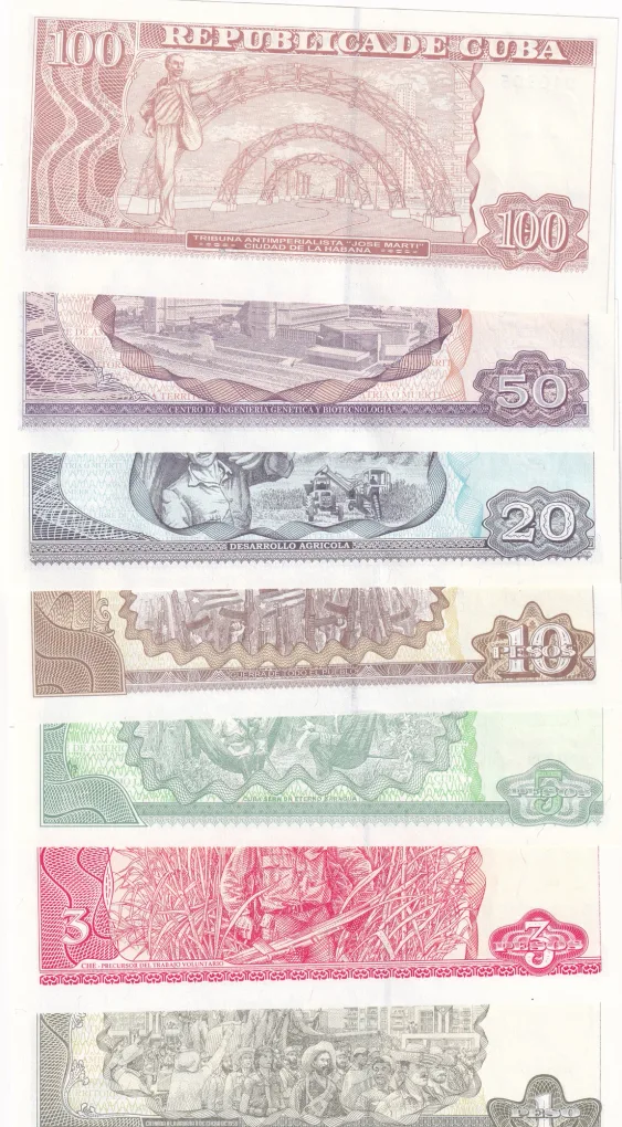 Cuba 7 Different Denomination Rare  ( 7 Note Set )