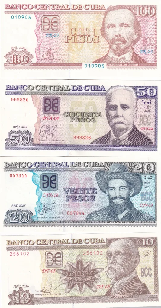 Cuba 7 Different Denomination Rare  ( 7 Note Set )