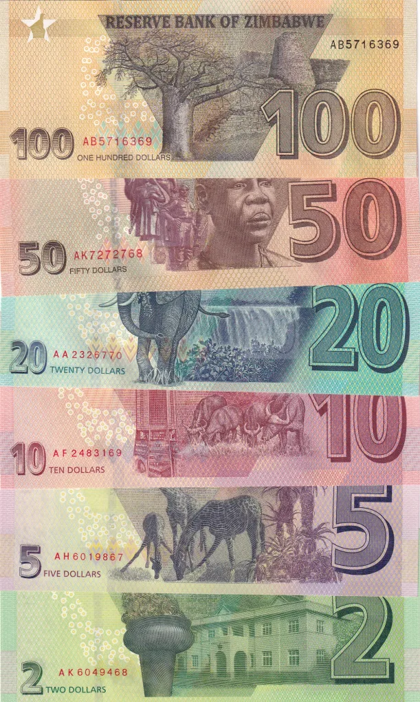 Zimbabwe 6 Different Denomination Rare UNC ( 6 Note Set )