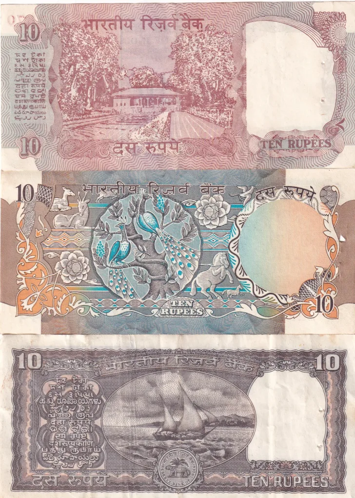 REPUBLIC INDIA RARE 3 DIFERENT TEN RUPEES (3 NOTE SET)