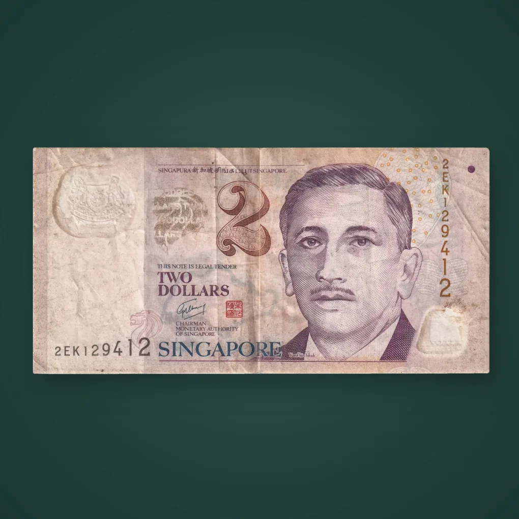 Rare 2 Dollars Singapore Portrait Series Yusof bin Ishak Education Theme Monetary Authority of Singapore Note # A947