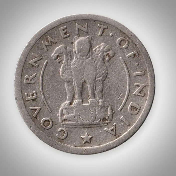 Rare 1/2 Rupee 1951 Republic India Pre-Decimal Anna Series Mumbai Mint Coinage India Coin # A953