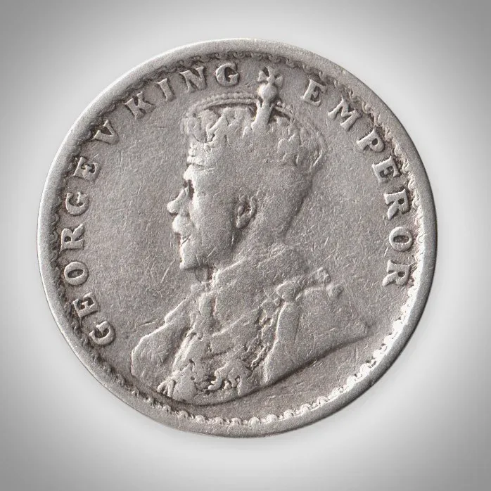 Ex Rare Half Rupee 1930 King George V Calcutta Mint British India Silver Coin # A968