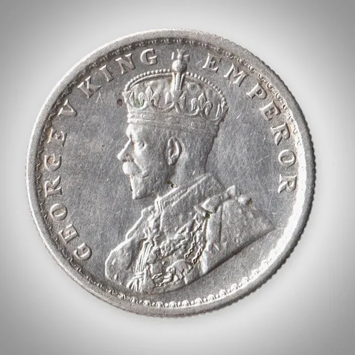 Rare 1/2 Rupee 1936 King George V Calcutta Mint British India Silver Coin # A971