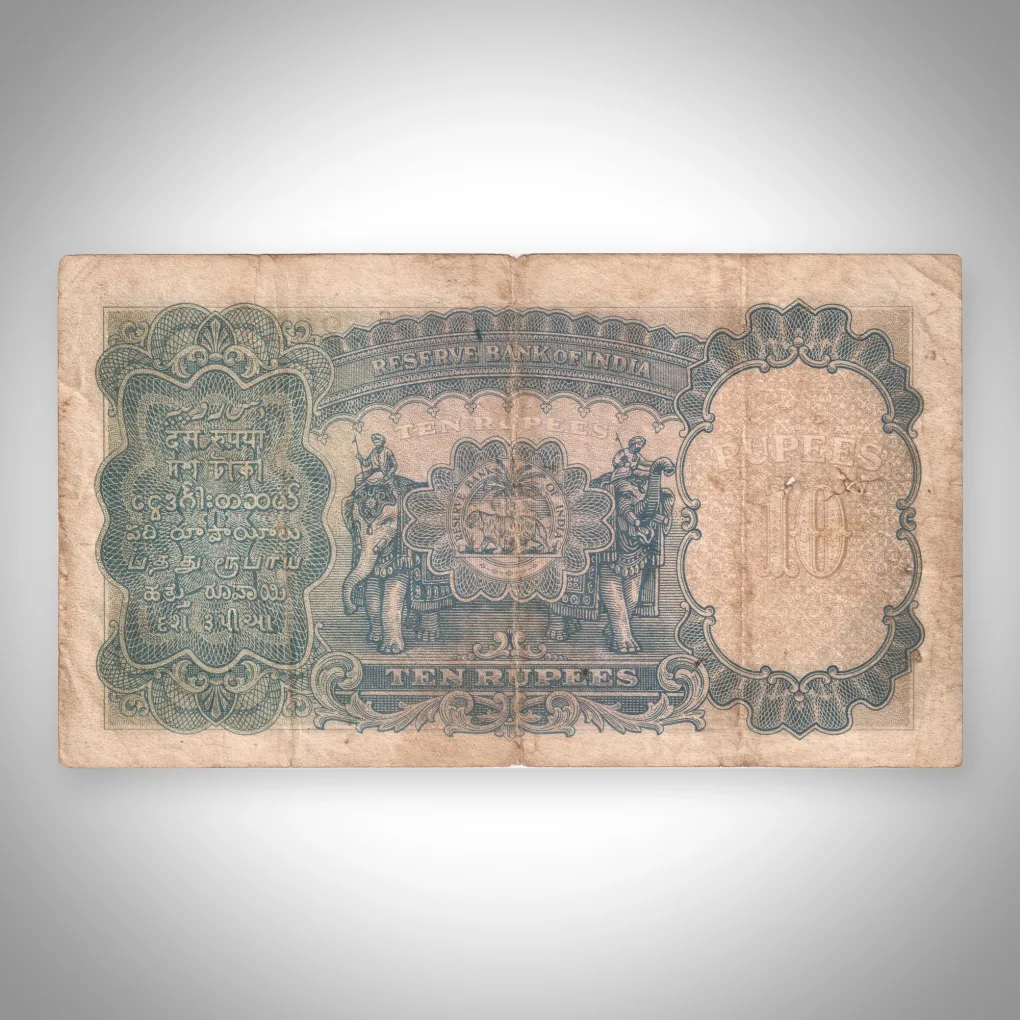 Extremely Rare 10 Rupees King George VI J.B. Taylor Signature Reserve Bank of India British India Note # A987