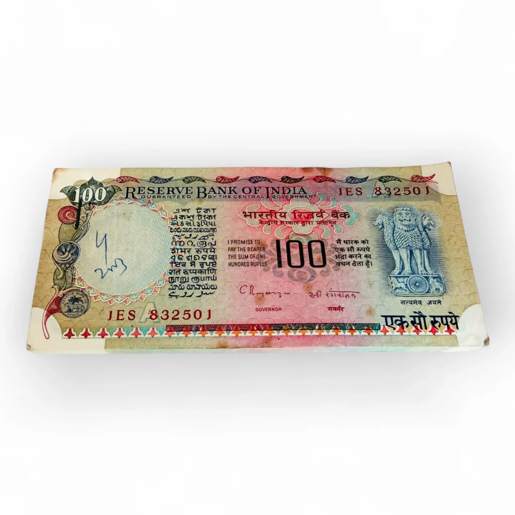 Rs 100 India Banknote Agriculture Issue Serial Bundle Unc Signed By C Rangarajan Inset A Unique and Rare