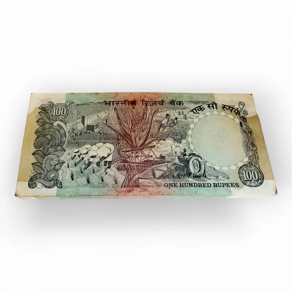 Rs 100 India Banknote Agriculture Issue Serial Bundle Unc Signed By C Rangarajan Inset A Unique and Rare