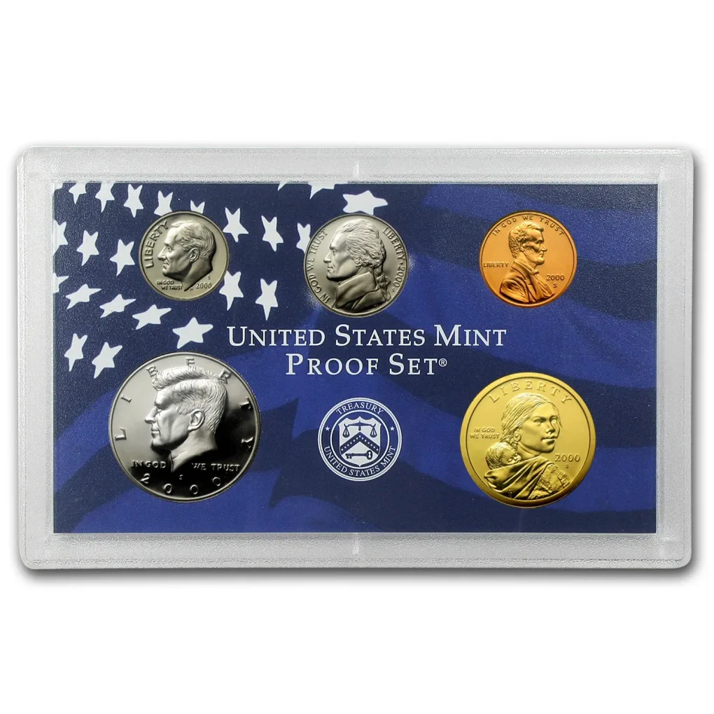 2000 UNITED STATES MINT PROOF SET SPECIFICATIONS ( 5X2 ) COINS SET WITH CERTIFICATE