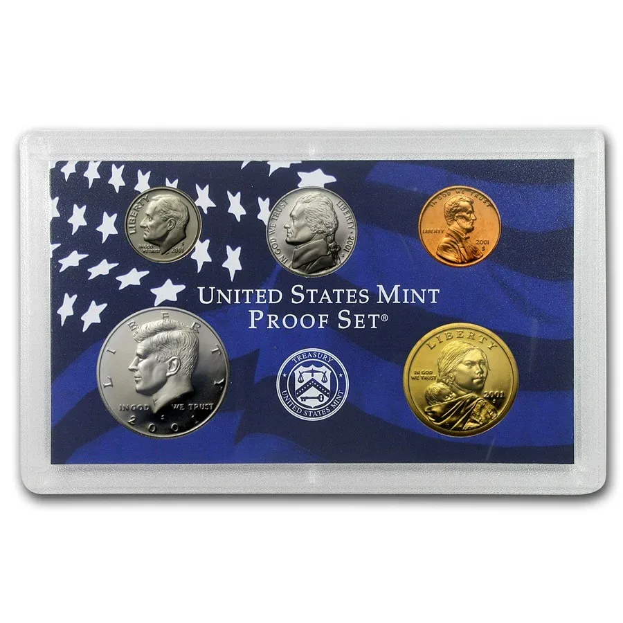 2001 UNITED STATES MINT PROOF SET SPECIFICATIONS ( 5X2 ) COINS SET WITH CERTIFICATE