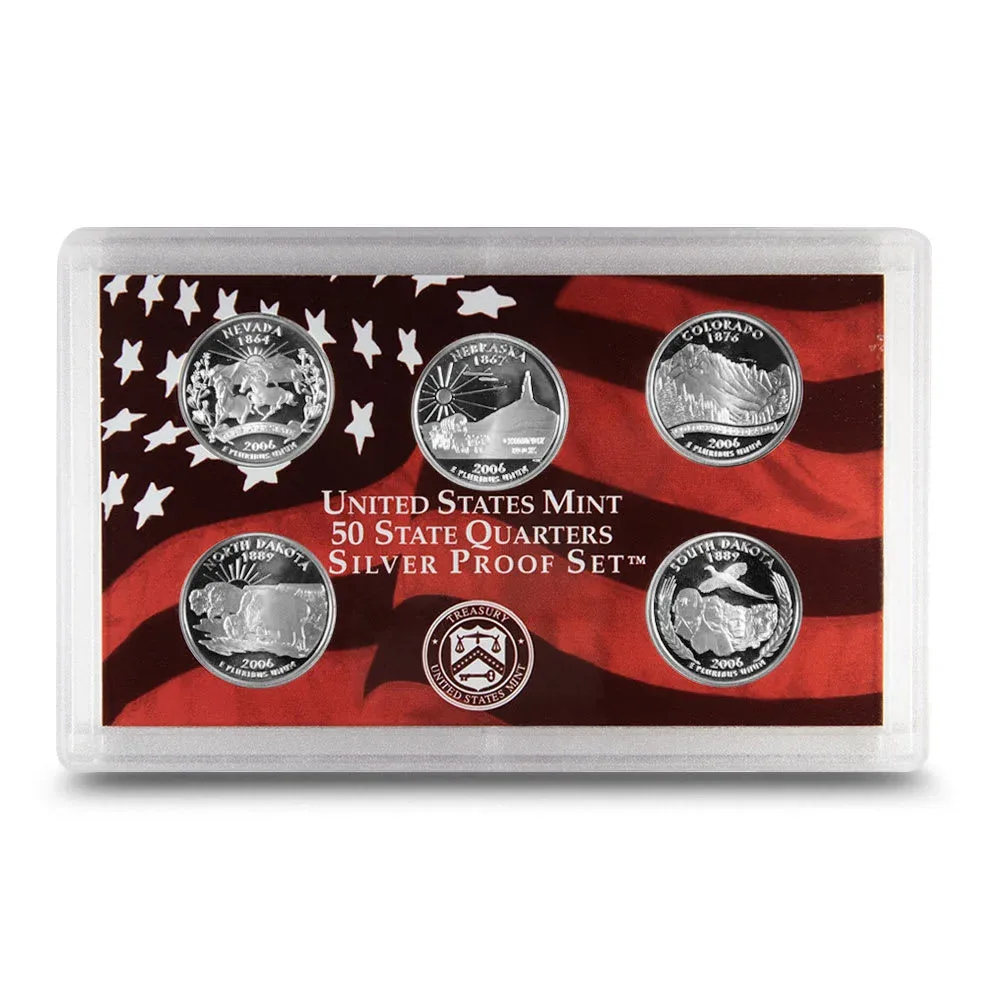 2006 UNITED STATES MINT SILVER PROOF SET SPECIFICATIONS ( 5X2 ) COINS SET WITH CERTIFICATE