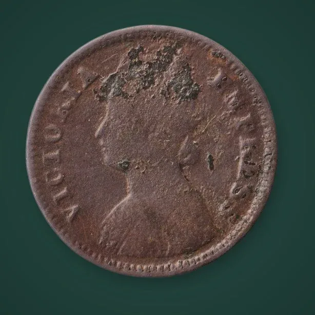 Rare 1/2 Pice 1896 Queen Victoria Empress British India Copper Coin # A1007