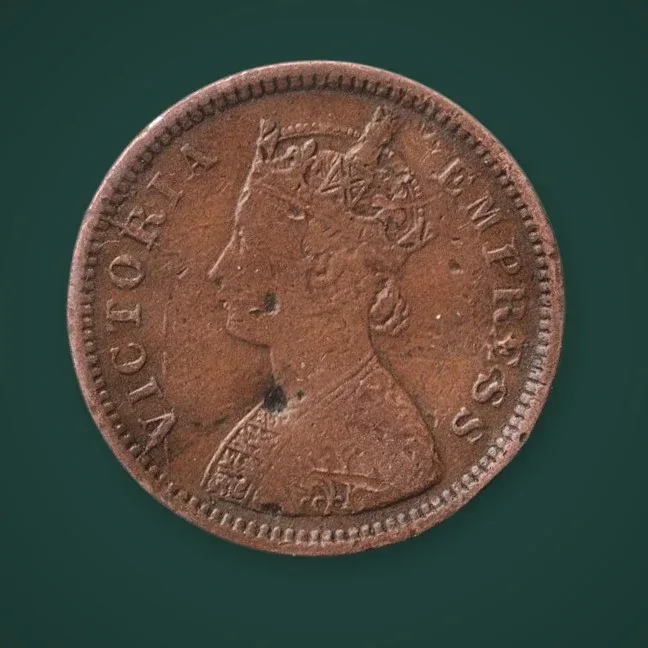 Rare 1/2 Pice 1894 Queen Victoria Empress Calcutta Mint British India Coin # A1008