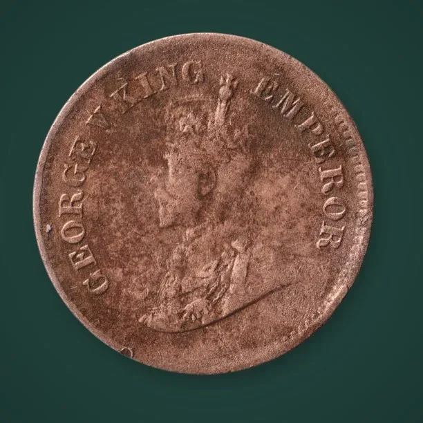 Rare 1/2 Pice 1932 King George V Calcutta Mint British India Coin # A1012