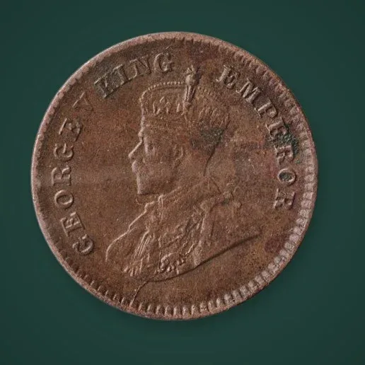 Rare 1/12 Anna 1925 King George V Calcutta Mint British India Coin # A1022
