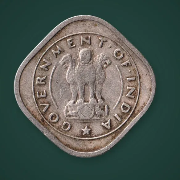 Rare Half Anna 1954 Bull Anna Series Republic of India Calcutta Mint Coinage India Coin # A1031