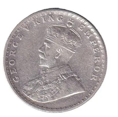 British-India 1 Rupee 1911- (George V) Bombay Mint Rare Silver Coin
