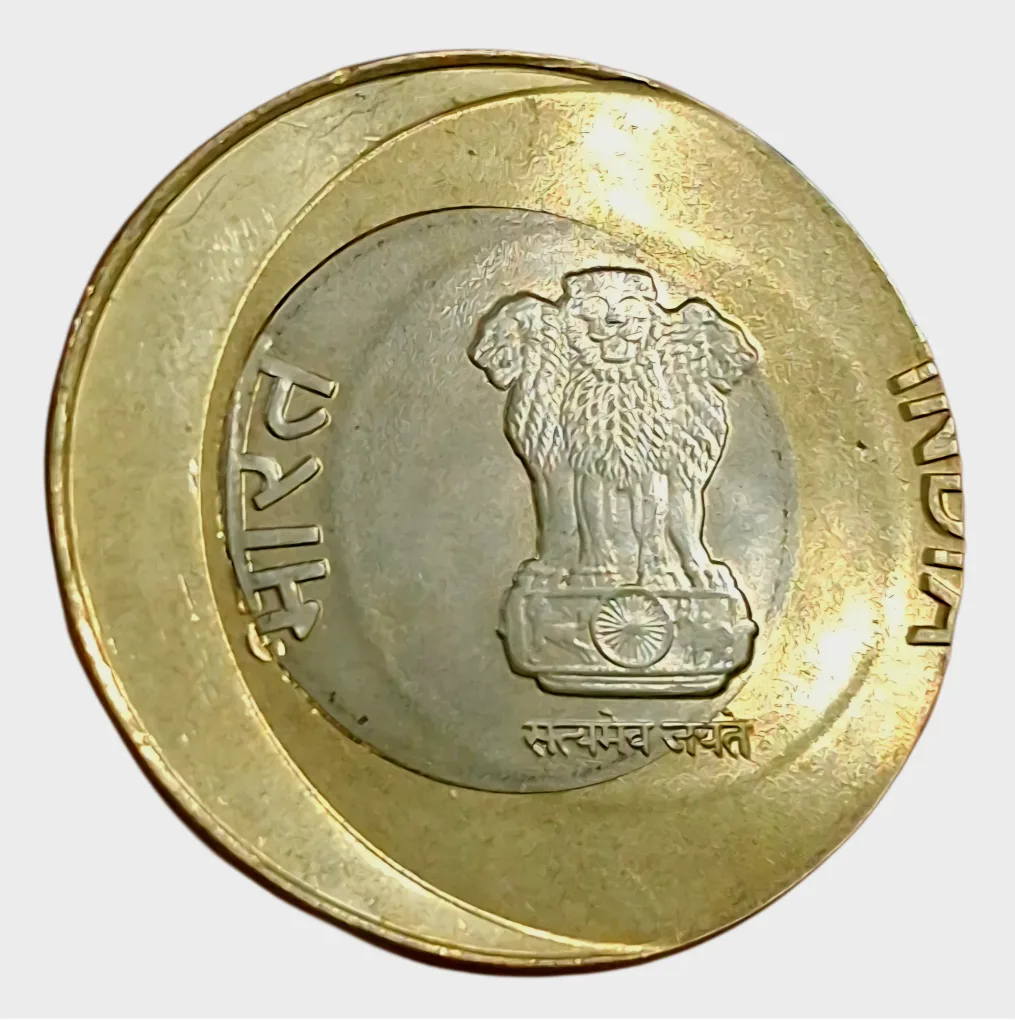 10 Rupees Bi-Metal Year 2019 RAINDROPS Series OFF CENTER Error in High UNC Grade.