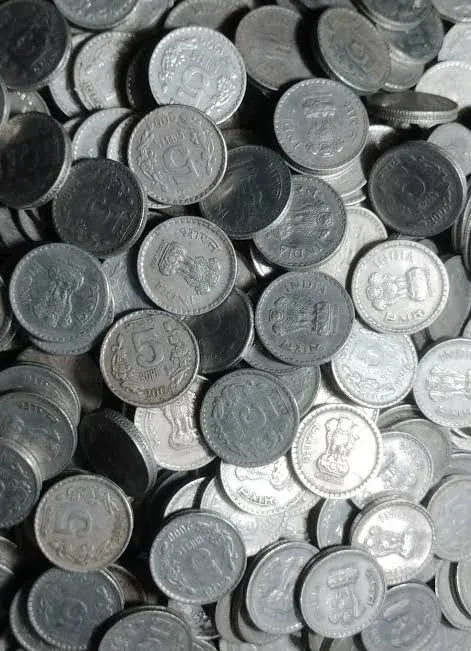 5 Rupees Old Copper Nickel Coin Mix mint Mix year Condition UNC Cluster Coin Set of 50 Coins