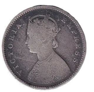 India - British ½ Rupee 1899 - Victoria Rare Silver Coin