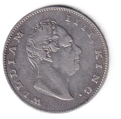 EAST INDIA COMPANY 1 RUPEE (WILLIAM IV) 1835 RARE SILVER HIGH GRADE COIN