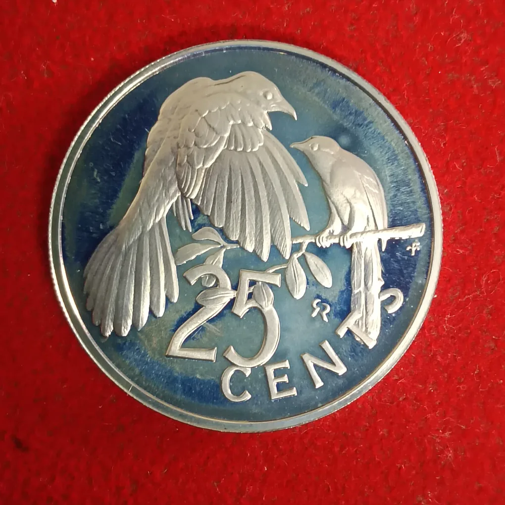 Rare Elizabeth The Second British Viirgin Islands 25 Cents Proof Coin 1973 Year  Issued Royal Mint