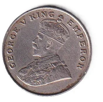 British-India 8 Annas 1919 - George V Bombay Mint Rare Silver Coin