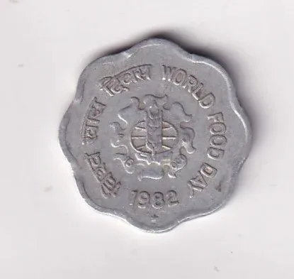 India 10 Paise 1982 - FAO: World Food Day Rare Commemorative Coin