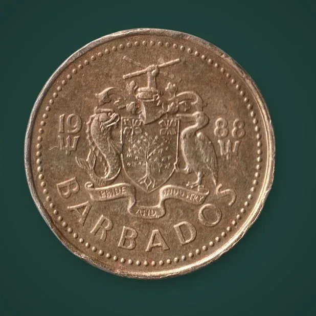 Rare Barbados 5 Cents 1988 South Point Lighthouse Barbados Caribbean World Coin # A1088