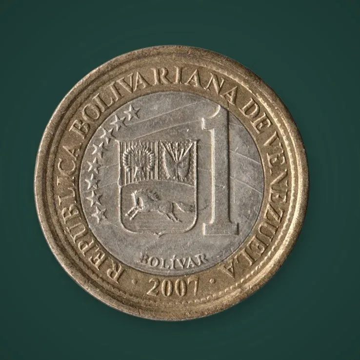 Rare Venezuela 1 Bolivar 2007 Simon Bolivar Libertador Bimetallic Republica Bolivariana de Venezuela World Coin # A1103