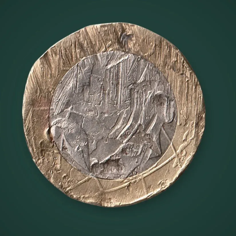 Rare ITLAY 1000 Lire Italia Turrita Map of Europe Bimetallic Repubblica Italiana World Coin # A1121